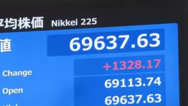 日経平均株価　一時1600円以上値上がり　アメリカの早期追加利上げ観測後退で　AI･半導体関連に買い注文