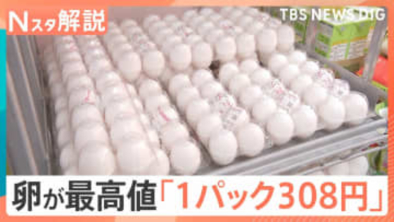 卵「1パック308円」調査開始以降で過去最高値、「冷凍液卵」が需給・価格安定の切り札に？【Nスタ解説】