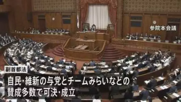 副首都構想を具体化するための法律が参議院本会議で可決・成立　27日に高市総理出席の集中審議
