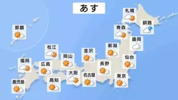 【海の日は全国で猛暑日警戒】東京・名古屋では36度予想も　内陸中心に急な雷雨に注意を　北海道は大雨による土砂災害の恐れも【7月20日の天気】