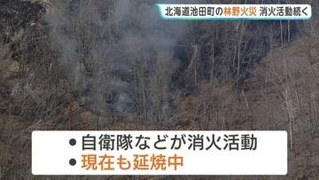 丸一日経っても消火活動続く…北海道・池田町で林野火災　住宅や牛舎など50～60ヘクタールが焼失　住宅の敷地内から燃え広がったか