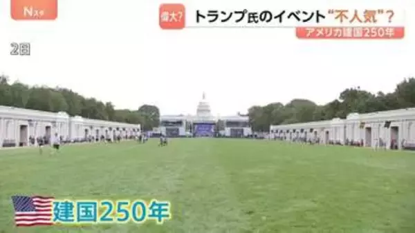 アメリカ建国250年　トランプ大統領の肝いりイベントが思わぬ不人気　政治色の強さも要因か　来場者からは「必ずしも政治的なものにする必要はない」