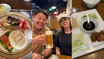 【 花田虎上 】　娘たちのゴルフ試合で三島へ　酸辣湯麺や北京ダック堪能「美味しかったです」　妻とビールで乾杯＆自宅の豪華朝食も公開