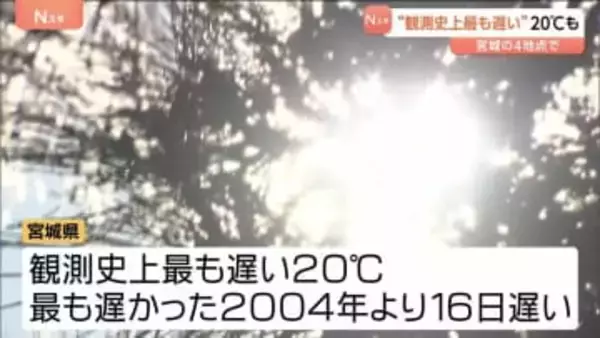 「いつもより暑い」宮城県で史上最も遅い20℃を観測　9月下旬並みまで気温上がる　公園でピクニック楽しむ人の姿も