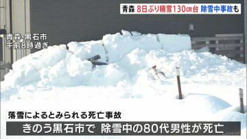 青森　8日ぶりに積雪140センチ台下回る　除雪中など死亡事故相次ぐ　私立高校の入試では試験開始繰り下げも