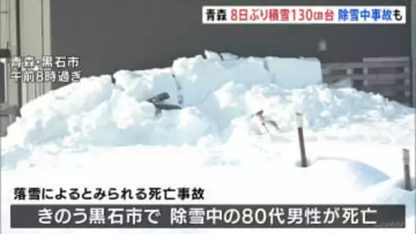 青森　8日ぶりに積雪140センチ台下回る　除雪中など死亡事故相次ぐ　私立高校の入試では試験開始繰り下げも
