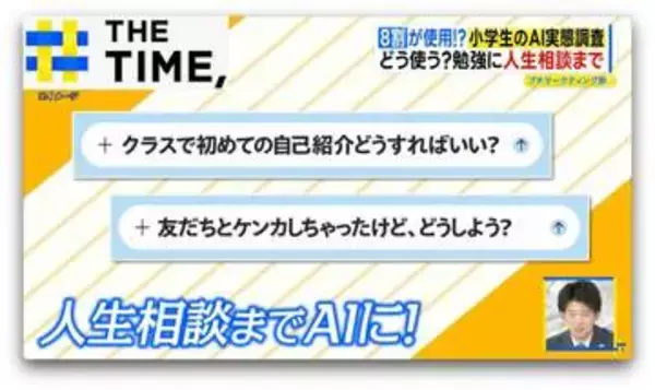 小学生の8割が使用！？進む「AI利用の低年齢化」正しい使い方は？【THE TIME,】