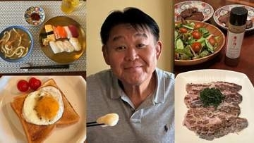 【 花田虎上 】　1日の「豪華3食」を公開　朝のトーストから寿司＆うどんランチ、夜の差し入れ魚料理まで堪能「皆んなで美味しくいただきました」