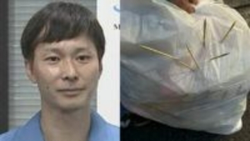 【ごみ清掃芸人】 「竹串や割り箸はこういう感じで飛び出ます！」「プチプチ付きの封筒の中とかに入れてくれると飛び出さないので、すごく嬉しいです！」 【マシンガンズ滝沢】