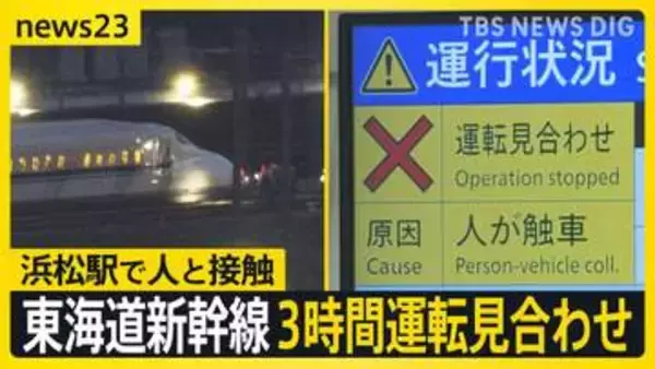 週末の東海道新幹線3時間運転見合わせ…約14万人に影響　浜松駅で線路に立ち入った人と接触し先端が破損【news23】