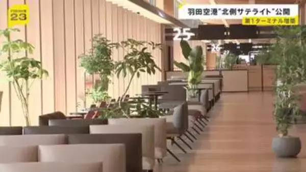 羽田空港の新しい搭乗エリア「北側サテライト」を初公開　木を使った内装デザインに自動運転の移動手段も　9月に利用開始