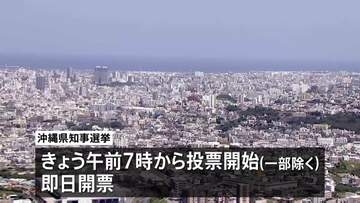 沖縄県知事選挙 きょう投開票 経済振興や普天間基地の移設問題が争点