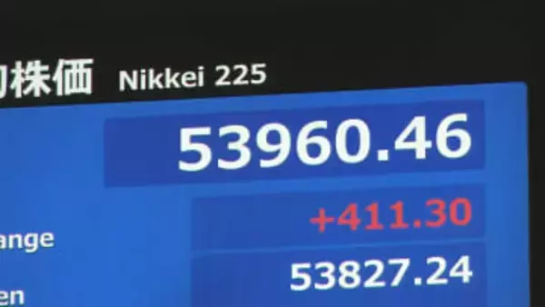 【速報】日経平均 一時800円以上値上がり　初の5万4000円台を突破