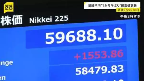 日経平均が最高値更新6万円に迫る　米・イラン“一時停戦”2週間延長への期待で…「2回目の直接交渉」の行方は【news23】