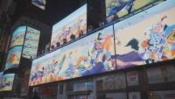 日本人・現代美術家　松山智一さんの作品がNYタイムズスクエアをジャック　4月30日まで毎晩3分間　心・都市・個・性の4つの自由をテーマにした作品