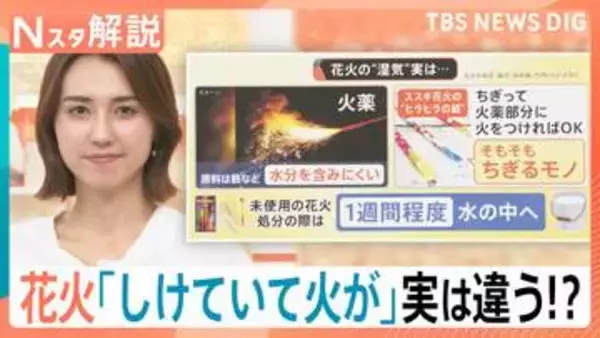 花火が「しけて火がつかない」実は違う！？先端の“ヒラヒラ”どうしてる？猛暑・物価高で注目の「公園手持ち花火」【Nスタ解説】