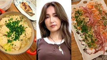 【 工藤静香 】 彩り豊かなカルパッチョ＆温かい鶏団子スープ披露　愛犬ビビの愛らしい姿に「めちゃくちゃ可愛い」