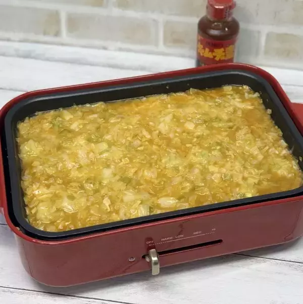 とろ～りチーズとおもちにうま辛味がマッチやみつき！キムチチーズもちもんじゃ