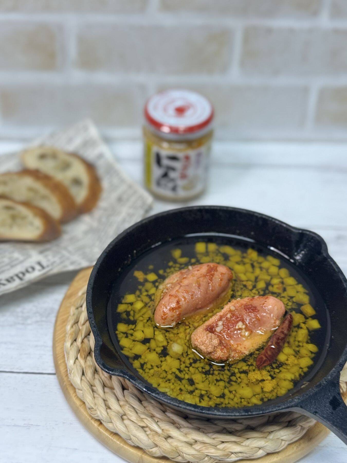 明太子のアヒージョ　かんたんレシピ