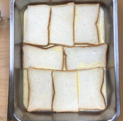 浸ける時間はたった3分！「8枚切りの食パン」でできる「時短フレンチトースト」