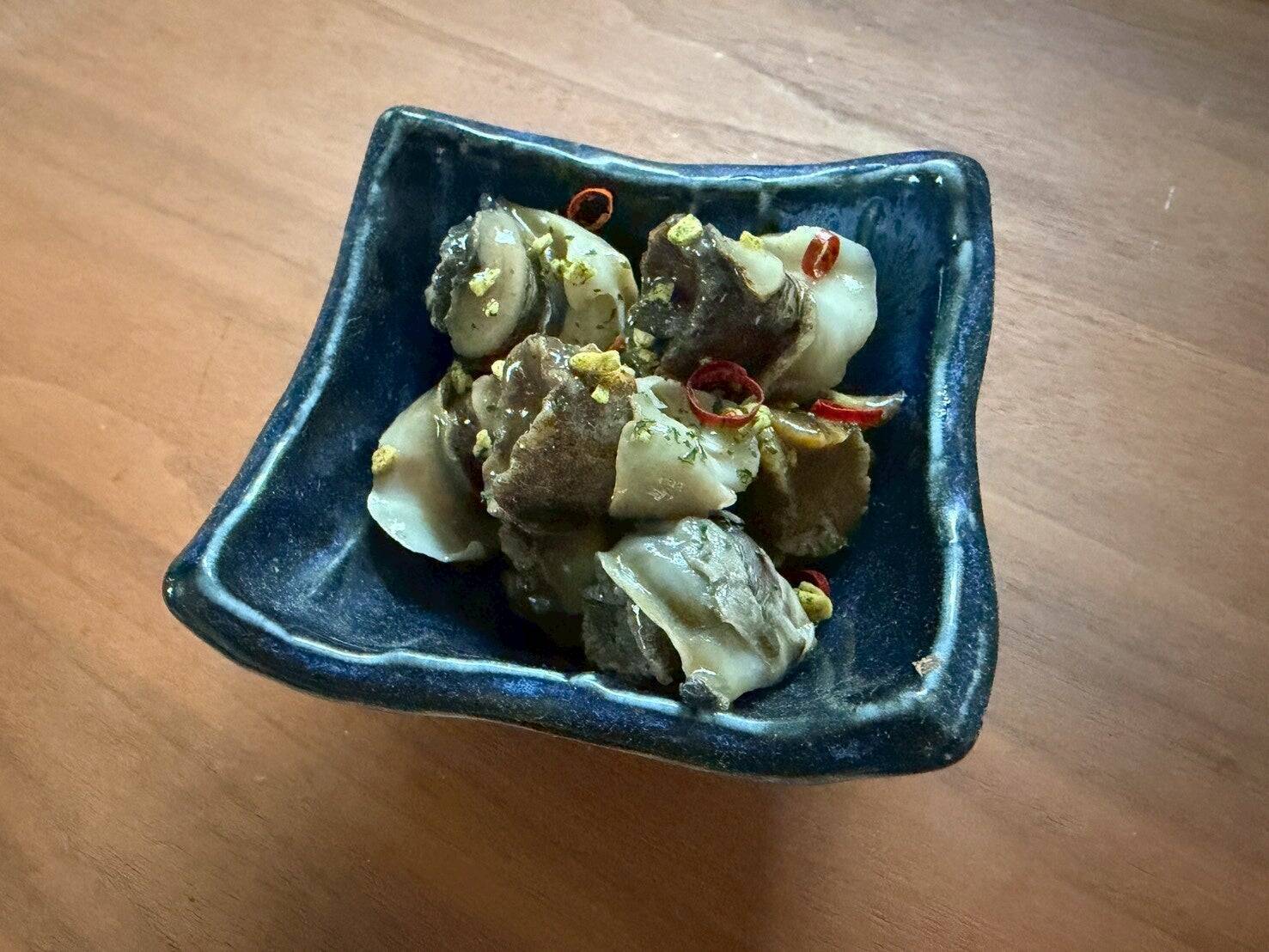 セブンイレブンの”あかにし貝×ペペロンチーノソース”で激ウマおつまみが完成