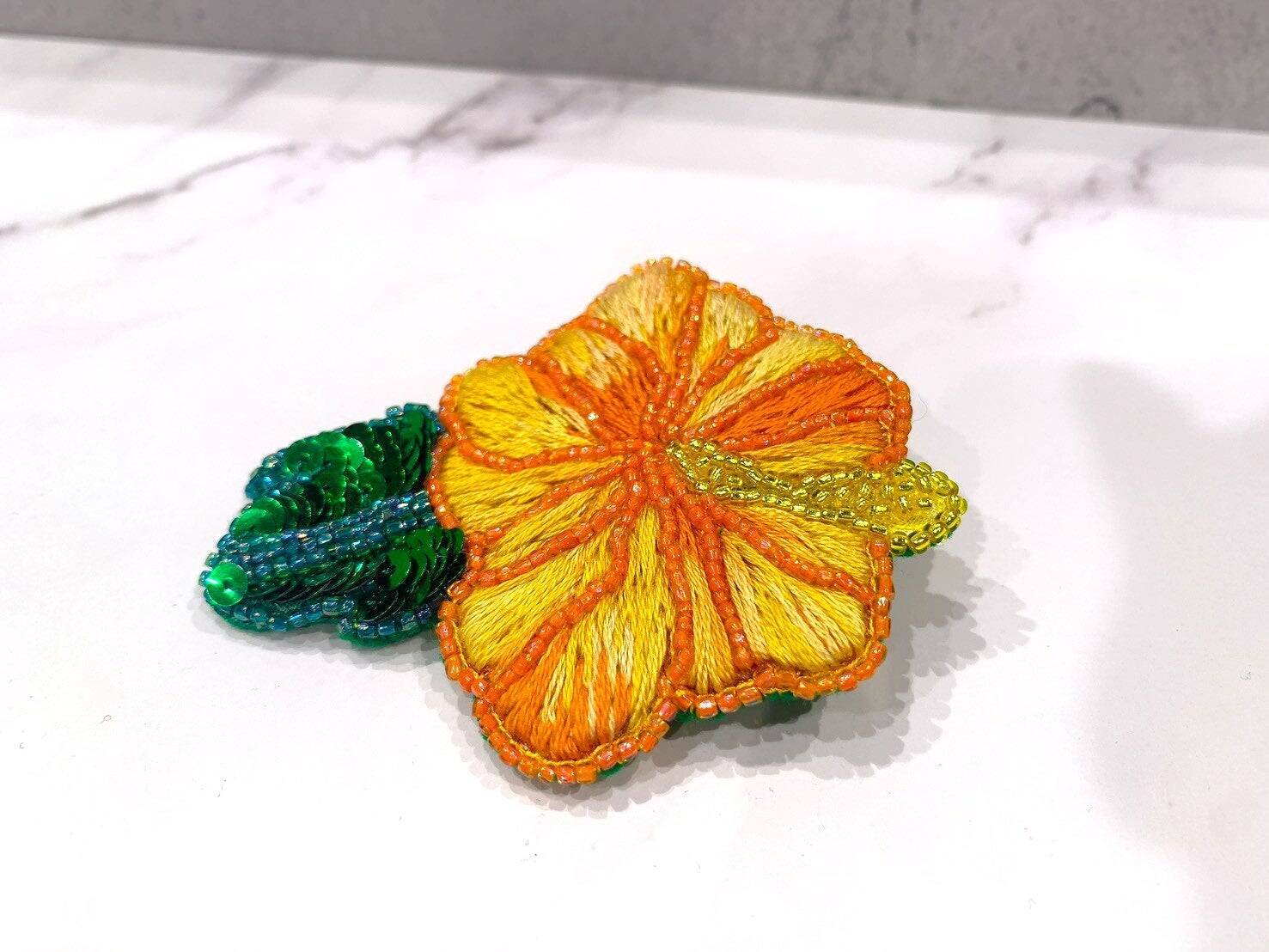 デジタルデトックスにも！キットで簡単！刺繍だけで作品ができるビーズブローチ！