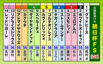 第77回朝日杯フューチュリティステークス（GI）枠順