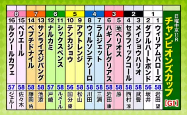 第26回チャンピオンズカップ（GI）枠順