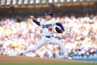 ドジャース山本由伸 一発を浴びるも6回・6奪三振・2失点の好投 打線の援護を受け勝利投手の権利を持って降板