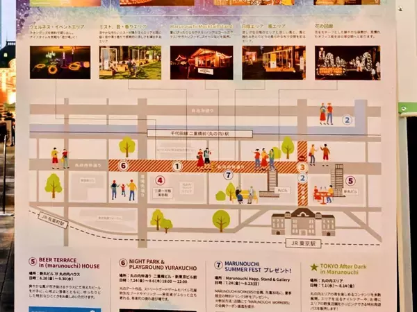 「【涼とネオンの“丸の内まるごと”イベント】天然かき氷は必食！日陰エリアや冷たいミスト・日傘の無料レンタルも「MARUNOUCHI SUMMER FEST」｜8月23日まで」の画像