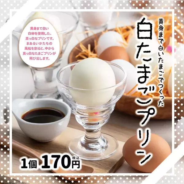 「摩訶不思議な黄身まで白いたまごで作った『白たまごプリン』とは？」の画像