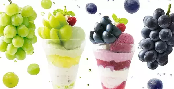 「丸ごと美味しい！シャインマスカットとナガノパープルのデザート【デニーズ】」の画像