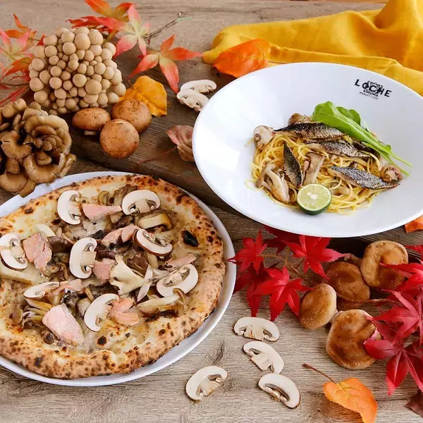 「秋鮭とキノコのピッツァに秋刀魚のパスタ！秋の味覚と淡路島の食材を楽しもう」の画像