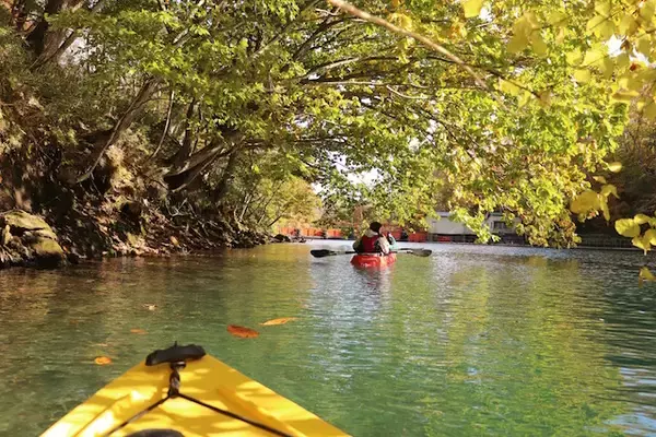 「支笏湖に行ったならチャレンジしたい！紅葉の絶景を満喫するカヤック体験【北海道】」の画像