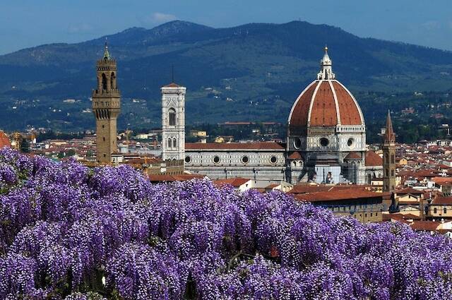 【いつか見に行きたい世界の春絶景】幻想的に咲き誇る藤の花のトンネル・フィレンツェ「バルディーニ庭園」