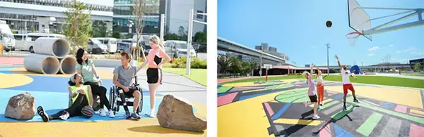 「サステナブルでユニバーサルなスポーツ施設が東京・豊洲に誕生！２０２１年９月まで期間限定オープン」の画像