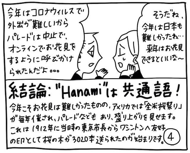 新文化ギャップ漫画【６８】お花見 問題「アメリカのお花見って？」