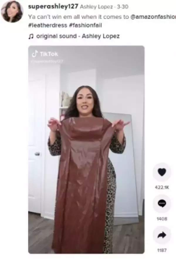 「私まるでM＆M’Sのチョコみたい」　アマゾンで買ったドレスを試着したプラスサイズの女性（米）＜動画あり＞