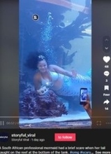 人魚に扮した女性、水槽内で溺れそうになるも“神対応”で危機回避（南ア）＜動画あり＞