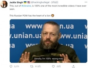 「100パーセント間違っていた」ロシア軍の中佐と名乗る男性がウクライナ国民に謝罪＜動画あり＞