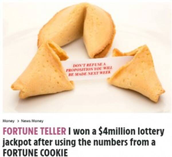 フォーチュン クッキーから出てきた数字を信じて 宝くじで4億5千万円の大当たり 米 22年1月28日 エキサイトニュース フォーチュン クッキーから出てきた数字を信じて 宝くじで4億5千万円の大当たり 米 22年1月28日 エキサイトニュース