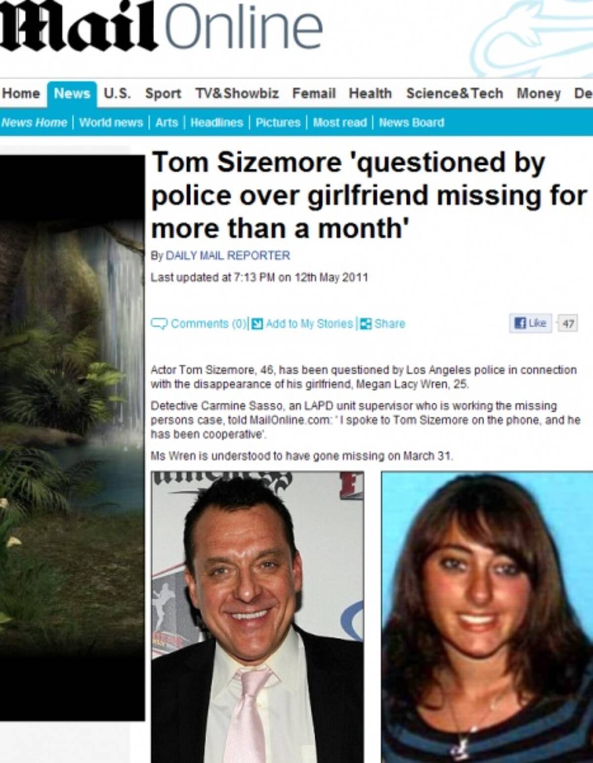 イタすぎるセレブ達 俳優トム サイズモアと同居していた若手女優が失踪 事件の可能性も 11年5月14日 エキサイトニュース