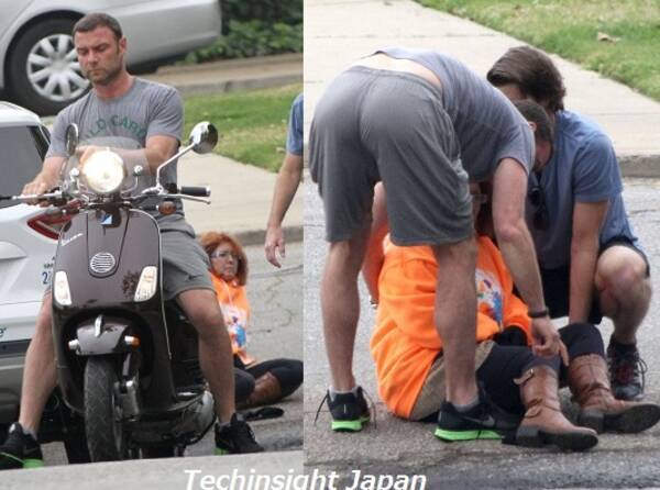 自宅前でバイク事故 負傷した女性を優しく介抱した俳優リーヴ シュレイバー 13年3月17日 エキサイトニュース