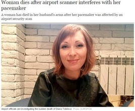 ペースメーカー使用の30歳女性、空港の金属探知機を通過直後に死亡。（露）