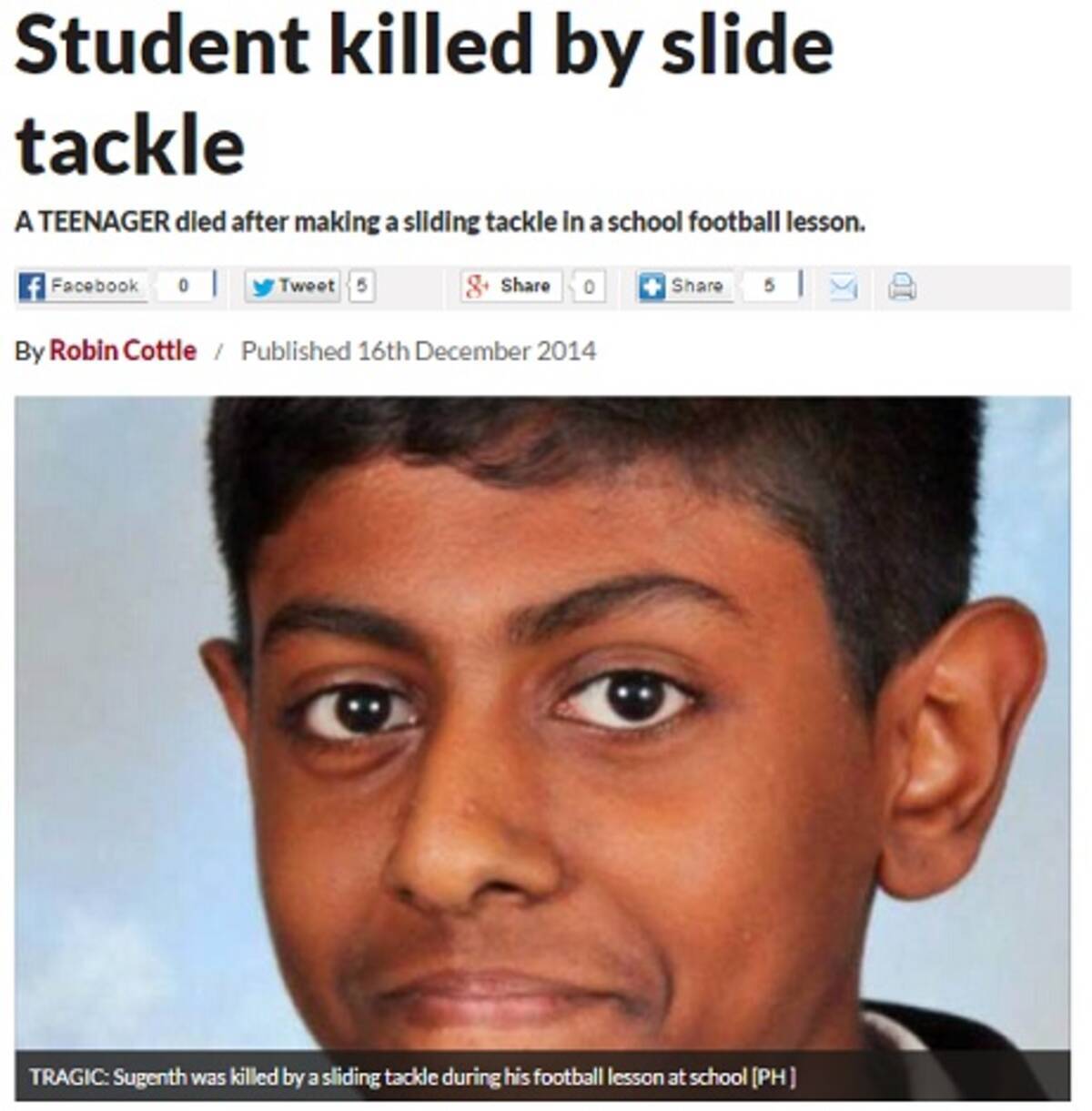 サッカーの授業で14歳少年が死亡 スライディングタックルで 英 14年12月17日 エキサイトニュース