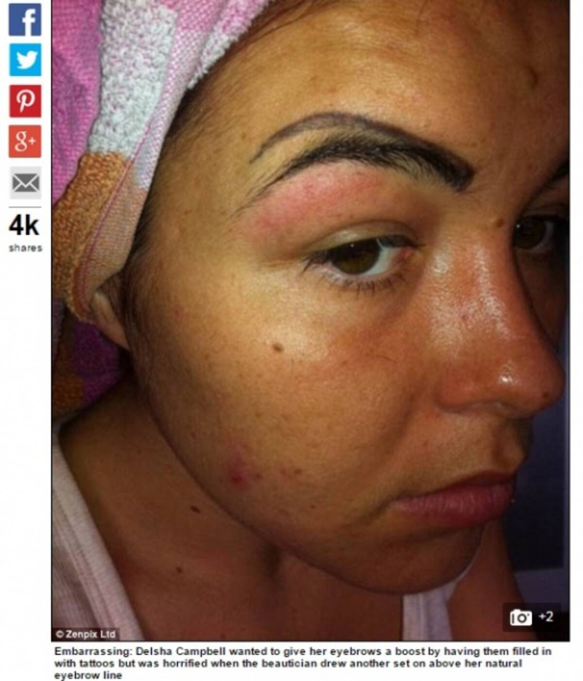 タトゥー大失敗 ピエロのような4本眉毛にさせられた22歳女性 英 15年3月8日 エキサイトニュース