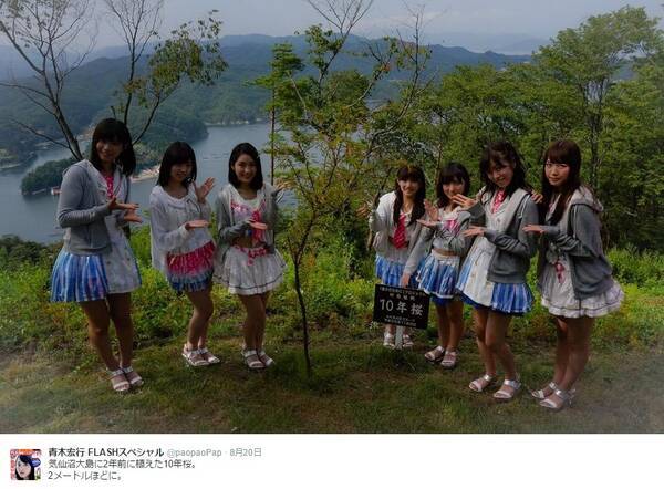 Akb48が気仙沼に植えた 10年桜 の成長に感激 凄く綺麗に育っていました 15年8月24日 エキサイトニュース