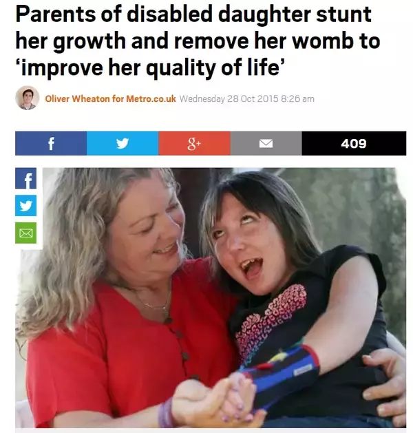 「子宮摘出で身体成長を抑制。「知的・発達障害を持つ娘のため」に賛否（ニュージーランド）」の画像