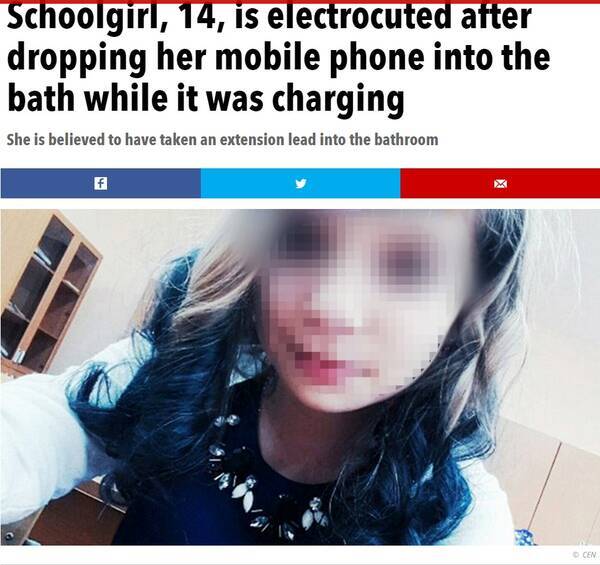 14歳少女 入浴中に感電死 充電中の携帯電話が原因か 露 16年2月25日 エキサイトニュース