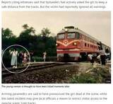 「自撮りに夢中で列車にはねられた少女　その寸前の衝撃写真が流出（中国）」の画像1